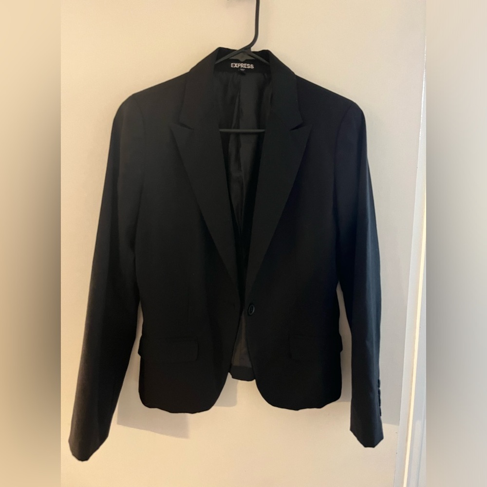 Black cotton blazer